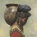 African II HIGH QUALITY MUSEUM WRAP CANVAS Print Joaquin Moragues 20x20
