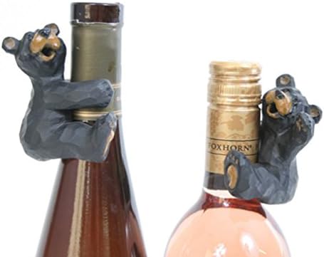 Set of 2 Resin Black Bear Bottle Huggers