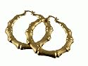 18K Gold Layered "Bamboo" Hoop Earrings