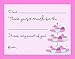MyExpression.com 20 Pink Delicious Tier Cupcake Fill-in Children Birthday Thank You Cards