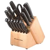 KitchenAid 14 Piece Triple Riveted Cutlery Block Set with Bonus Parer and Utility Knife