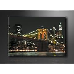 Bild auf Leinwand New York 120 x 80 cm Modell-Nr. XXL 5055 Bilder fertig gerahmt�auf echtem Holzrahmen. riesig. Ausf�hrung Kunstdruck als Wandbild auf Rahmen. G�nstiger als �lbild Gem�lde Poster Plakat mit Bilderrahmen.