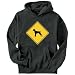 SIGN German Wirehaired Pointer - CROSSING SIGN Dogs Mens Hoodie (Dark Silver, Sizes X-Small - XXX-Large)
