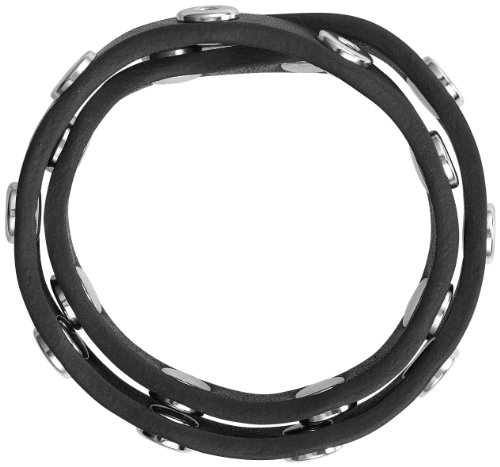 Pilgrim Damen-Armband f&uuml;r Snap\'s doppelt Leder schwarz versilberte Druckkn&ouml;pfe 38 cm 4311 Preisvergleich
