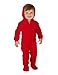 Footed Pajamas - Bright Red Infant Hoodie Fleece
