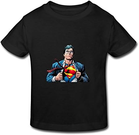 Graphic Tees Super Man Black For Kids 2 Toddler