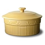 Signature Sorrento 8.5 Inch Covered Souffle Dish, Gold by Signature Housewares