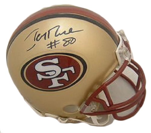 Jerry Rice Autographed San Francisco 49ers Mini Helmet w/ Photo Proof #80