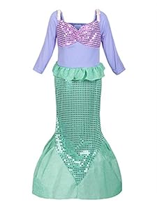 ReliBeauty Girls Sequins Little Mermaid Costume 4-5