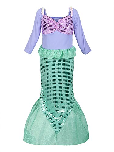 ReliBeauty Girls Sequins Little Mermaid Costume