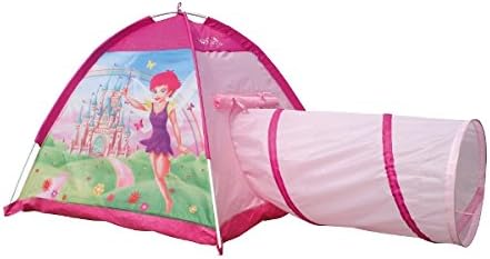 Fairy Adventure Castle 2pc Princess Playhouse Pink Tunnel Dome Girl Play Tent
