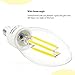 3-PACK 110V 4W E12 Clear LED Filament Bulbs - 2700K Warm White 40W Equivalent LED Filament Light Bulb - E12 Candelabra Base - 400LM 360 Degree Beam Angle