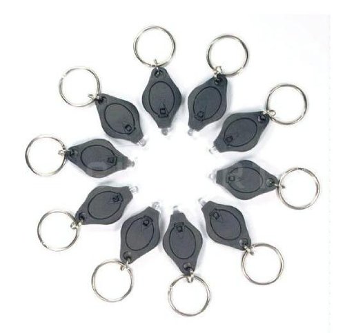 ECOMGEAR(TM)10 X LED MINI MICRO KEYCHAIN KEY RING FLASH BRIGHT FLASHLIGHT