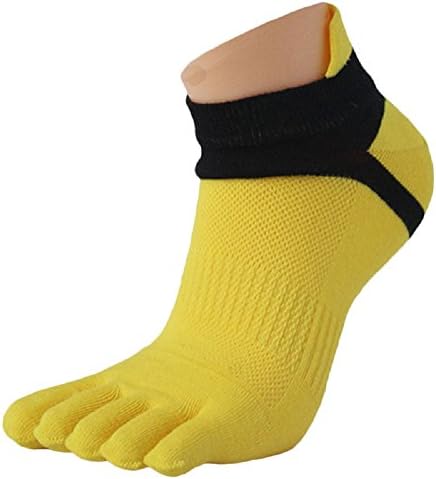 Socks ,NOMENI 1 Pair MenMesh Sports Running Five Finger Toe Socks (Yellow)