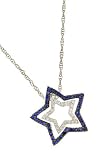 14K White Gold Sapphire and Diamond Star Pendant