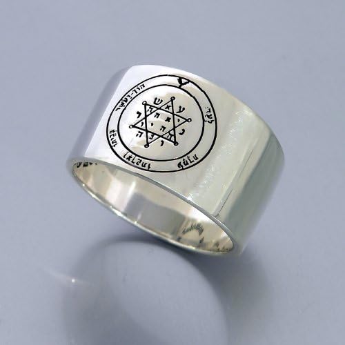 Authentic Kabbalah King Solomon Tranquility Seal Round Ring for Glory, Honor, Wealth and Peace of Mind.