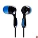 JBuds Hi-Fi Noise-Reducing Earbuds Style Headphones (Black / Electric Blue)