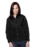 Womens panda fleece jacket nylon paneling.