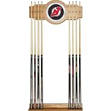 NHL New Jersey Devils 2 piece Wood and Mirror Wall Cue Rack