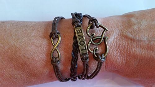 Charm Bracelet: Braided Bands & Multi-Layer Wrap Bangle (Infinity Hearts)