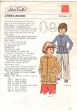 Silver Needles Sewing Pattern - Childs Anorak - Sizes Chest 25, 27, 28½" 64, 69, 72 Com