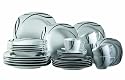 Domestic 920463 Oslo Porzellan Kombiservice 30-teilig mit je 6 Tassen, Untertassen, Dessertteller,Teller tief, Teller flach