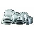 Domestic 920463 Oslo Porzellan Kombiservice 30-teilig mit je 6 Tassen, Untertassen, Dessertteller,Teller tief, Teller flach