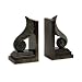 Set of 2 Decorative Scrolled Feather Antique Bronze Bookends 10"
