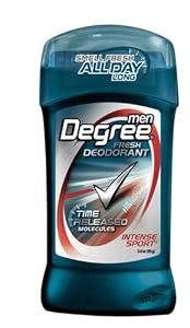 Degree for Men Deodorant With Time Release Technology, Intense Sport, 3-Ounce Packages (Pack of 6)