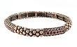 Bracelet - B142 - Copper Tone Metal & Crystal Stones - Stretch ~ Siam Red
