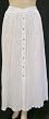 Button Front Broomstick Skirt, White, Medium