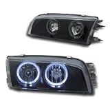 97 98 99 00 01 02 MITSUBISHI MIRAGE HALO HEADLIGHTS 4D/4DR BLACK
