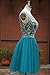 ZAHY BRL MALL Women's Beaded Tulle Scoop Neckline A Line Mini Party Dresses
