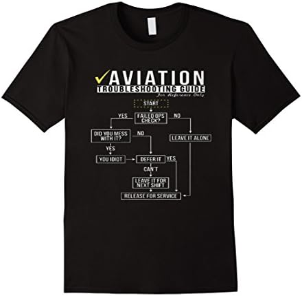 Men's Aviation shirts - Funny Aviation Troubleshooting Large Black