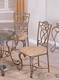 Set of 2 Dining Chairs - Traditional Light Golden Finish