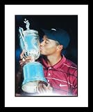 Tiger Woods PGA Golf Framed 8x10 Photograph Kissing Trophy