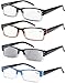 Eyekepper 4 Pack Classic Reading Glasses for Women and Men Include Reading Sunglasses Two-Tone Readers +3.00