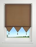 Dark Brown - Plain Pyramid / Triangle Edge Roller Blind / Blinds - 60x160cm