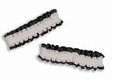 Roaring 20's - Wild West - Victorian Garters Armbands - Black and White Satin