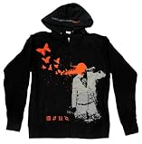30 Seconds to Mars Butterfly Headshot Zip Up Guys Hoodie in Black - Ships in ''24'' Hours!, Size: Medium