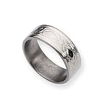 Titanium Sterling Silver Inlay Celtic Knot Flat 8mm Polished Band