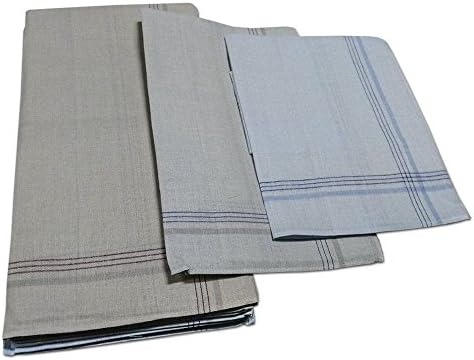 12 Pieces Pure Cotton Men's Handkerchiefs Set - Coloured Lines