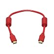 HDMI 1.3a Cable 28AWG - 1.5ft w/Ferrite Cores (Gold Plated Connectors) - RED