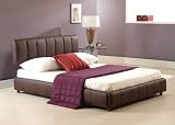 5'0 kingsize brown faux leather bed