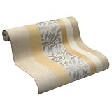 Rasch Tapete 277401 Papiertapete Muster ""Blatt"" beige-grau modern