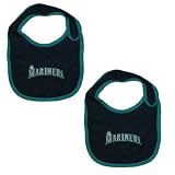 2 PACK: Baby / Infant Boys or Girls MLB Seattle Mariners Bib - Dark Blue