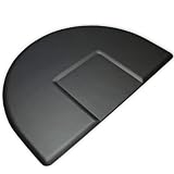 Top-of-the-Line Barber Salon Anti Fatigue Semicircle Floor Mat in Black w/ Square-Base Chair Impression (SHIPS FREE!)