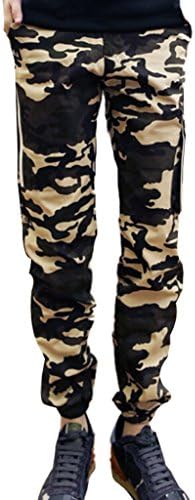 NQ Men's Hip hop pants Camouflage Cargo Military Long Cargo Pants 2XL Yellow