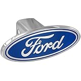 Ford Blue Logo & Corp. Block Emblem Metal Trailer Tow Hitch Cover