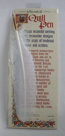 Childrens Toyshop  Toys : Authentic quill dip pen - steel nib - Chronicle - White